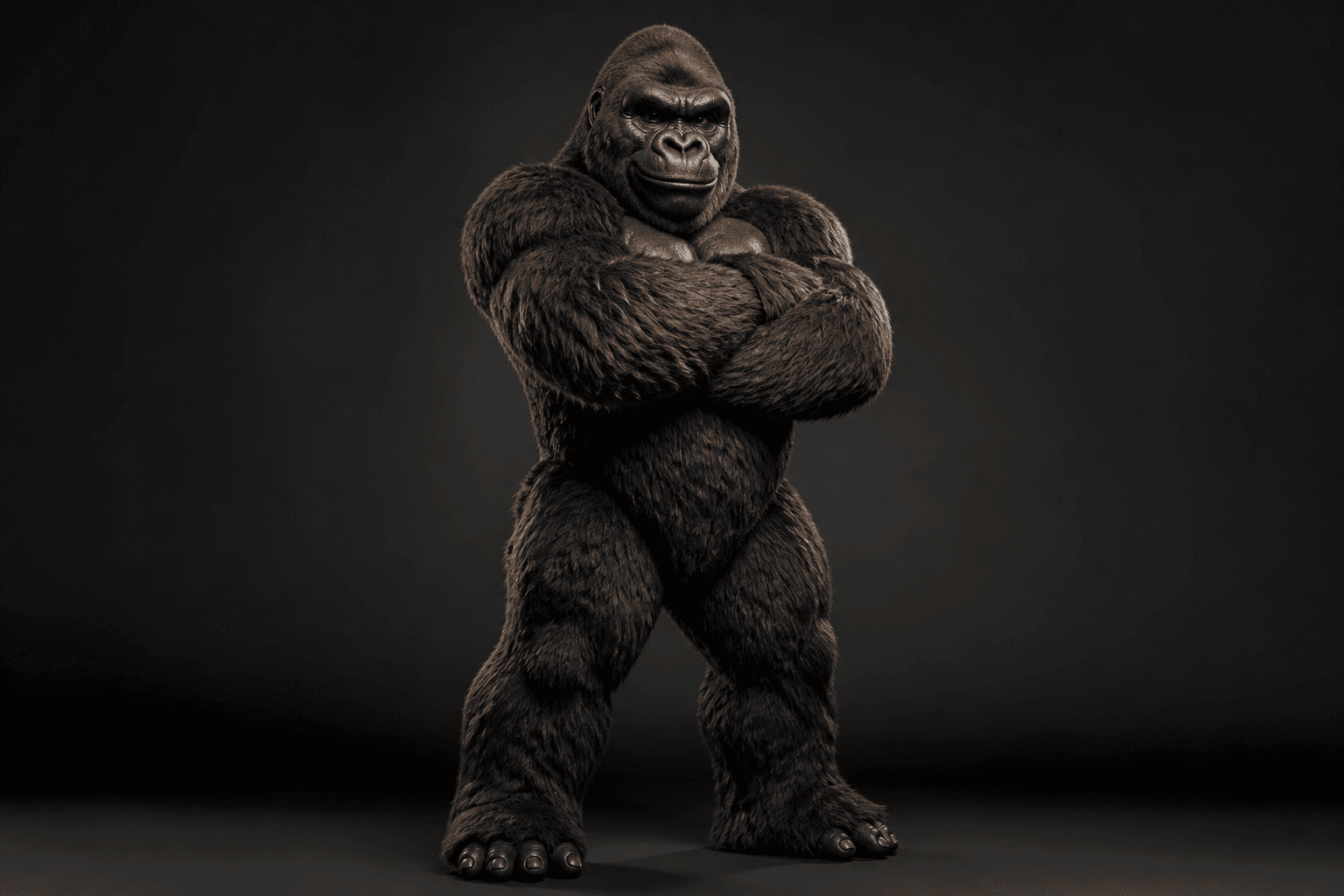 Mega Gorilla 10ft giant mascot in strong stance